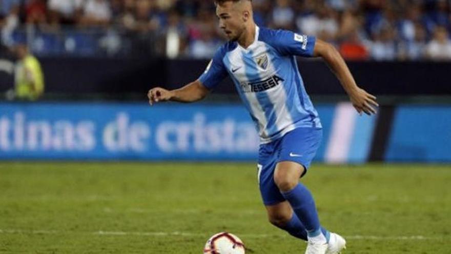 Ontiveros jugando con el Málaga