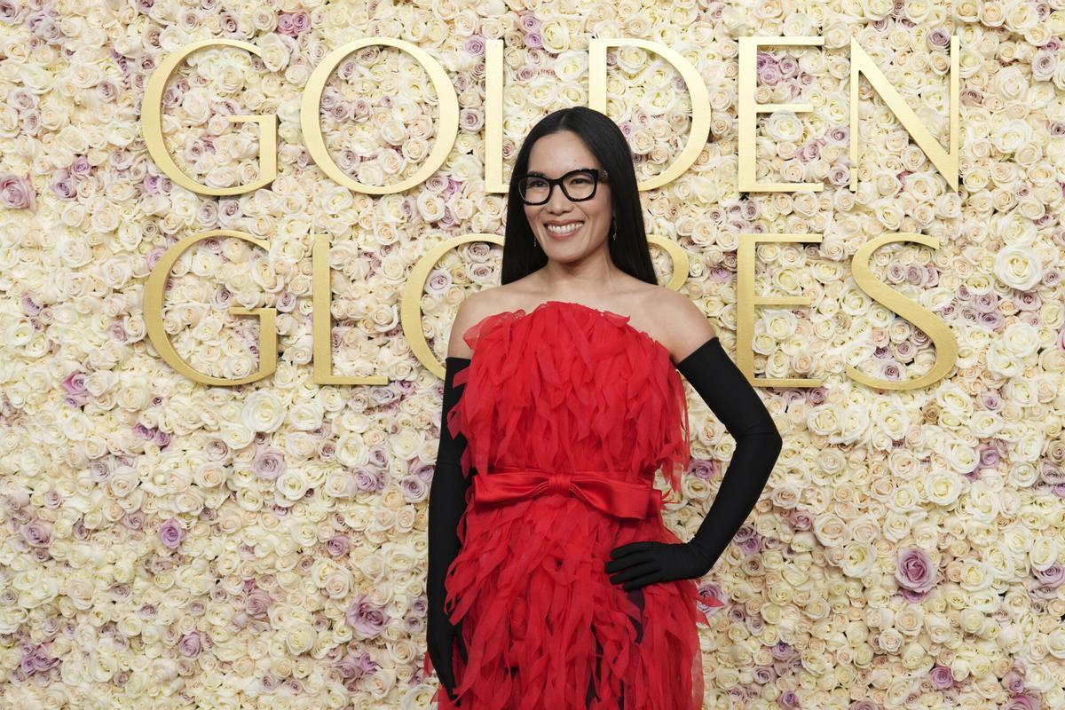 Ali Wong arrives at the 82nd Golden Globes on Sunday, Jan. 5, 2025, at the Beverly Hilton in Beverly Hills, Calif. (Photo by Jordan Strauss/Invision/AP). 010525131219, 21334631