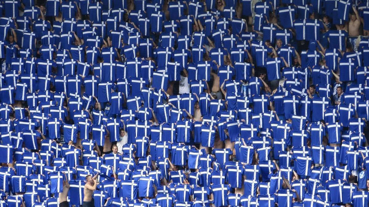 Afición alemana durante un partido de la Bundesliga.