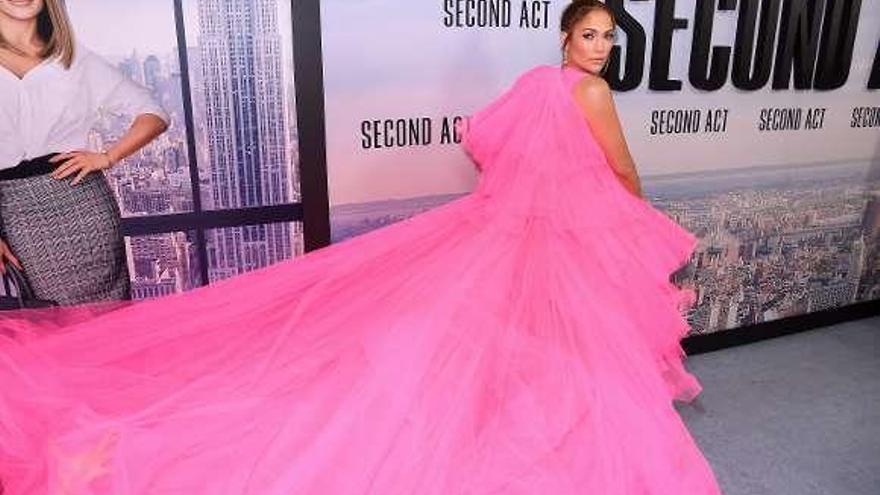 Jennifer López, ayer, durante el estreno.