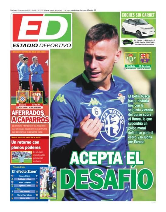 Portada ESTADIO DEPORTIVO domingo 17 marzo 2019