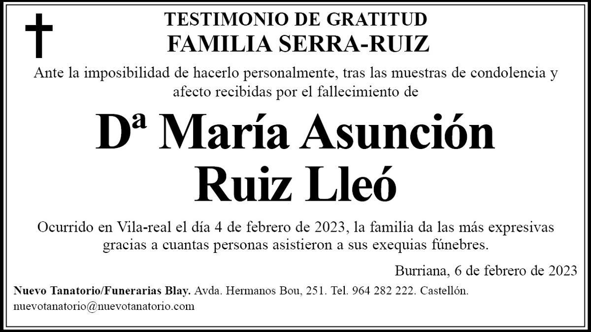 Dª María Asunción Ruiz Lleó