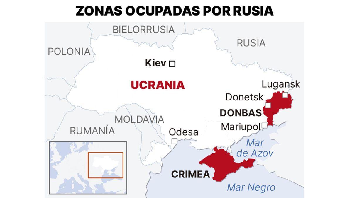 Zonas ocupadas por Rusia.