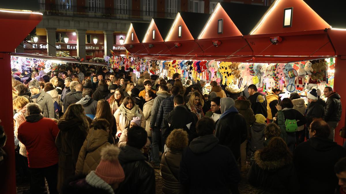 Un mercado navideño en Madrid.