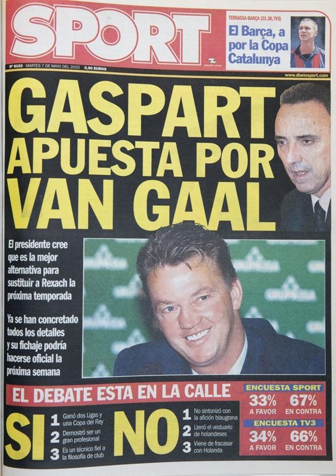 2002 - Gaspart apuesta por Van Gaal como nuevo entrenador del Barcelona, en sustitución de Rexach