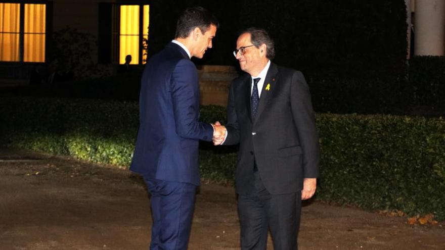 Quim Torra, i el president del govern espanyol, Pedro Sánchez