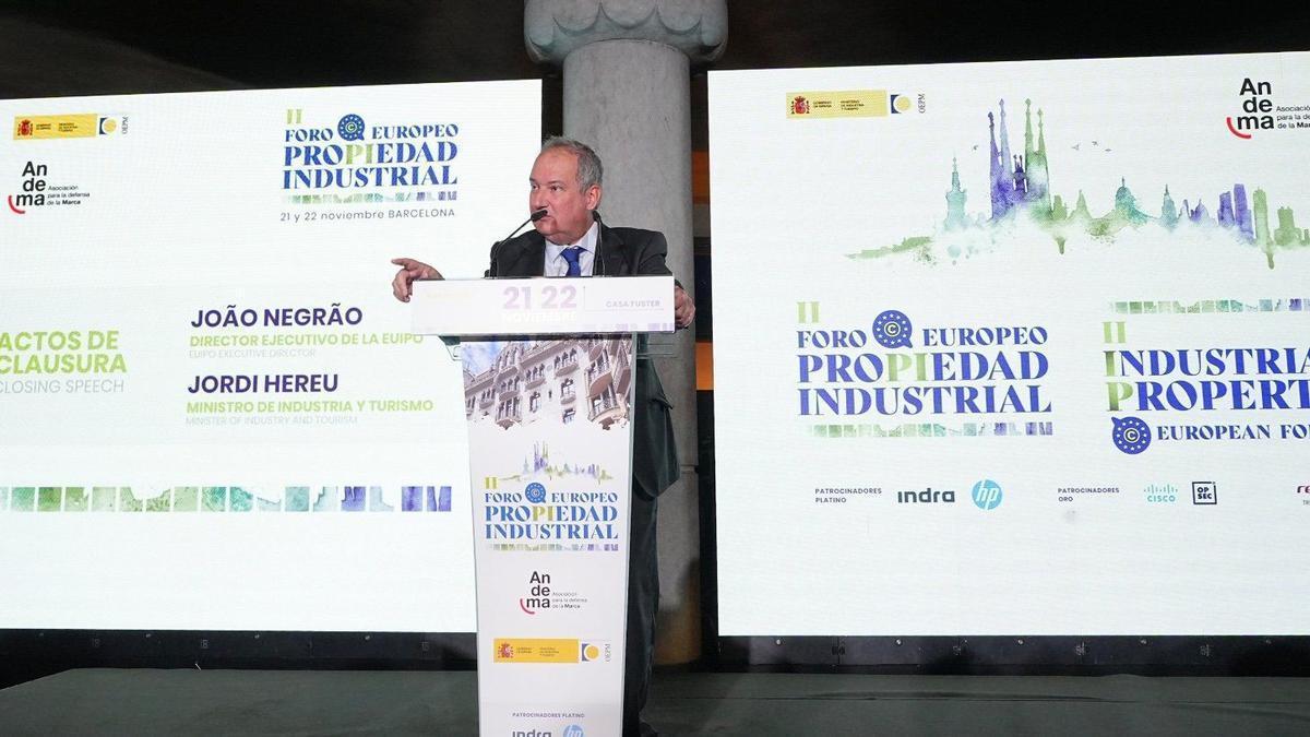 Clausura del II Foro EUPI con la intervención del ministro de Industria y Turismo, Jordi Hereu.