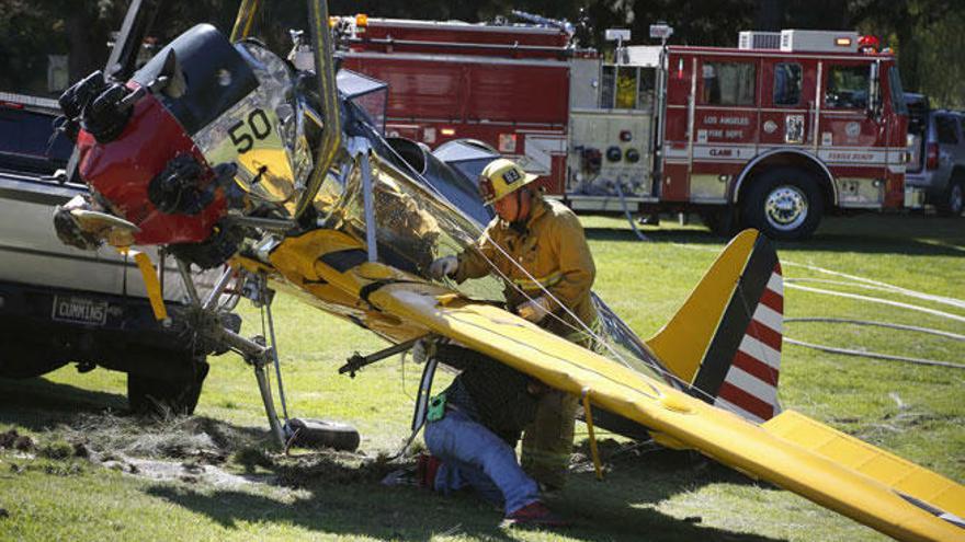 Estado en el que quedó la avioneta de Ford.