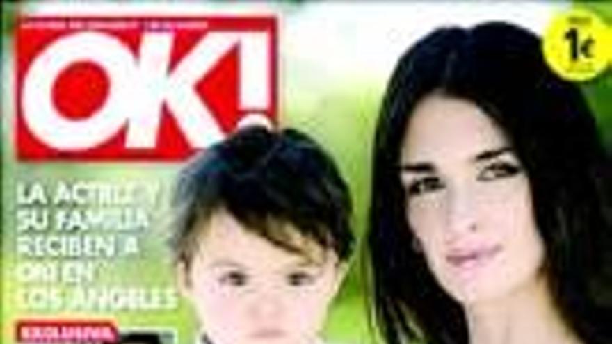 Paz Vega presentaa su hijo Orsonen la revista ´OK!´