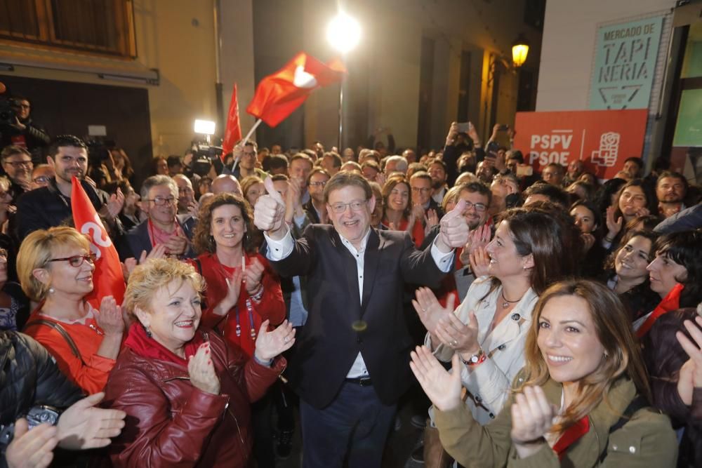 La noche electoral en la sede los partidos