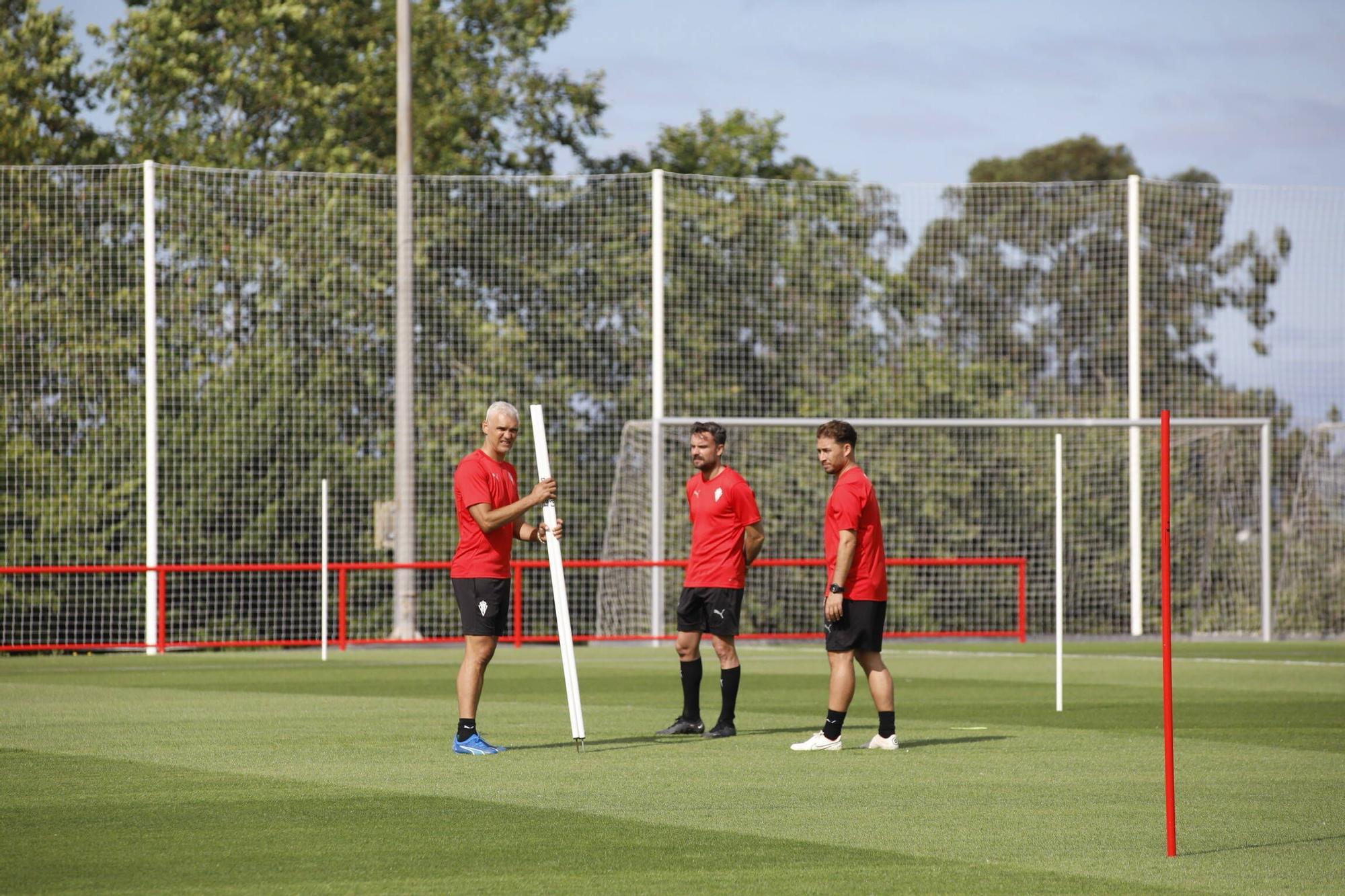 Así fue el primer entrenamiento de la era Albés en el Sporting (en imágenes)