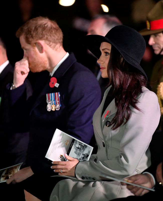 Meghan Markle y Harry en la conmemoración del día de Anzac en Londres