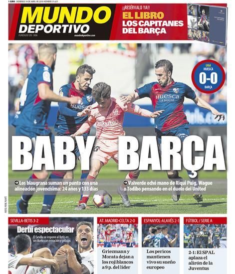 Portada MUNDO DEPORTIVO domingo 14 de abril 2019