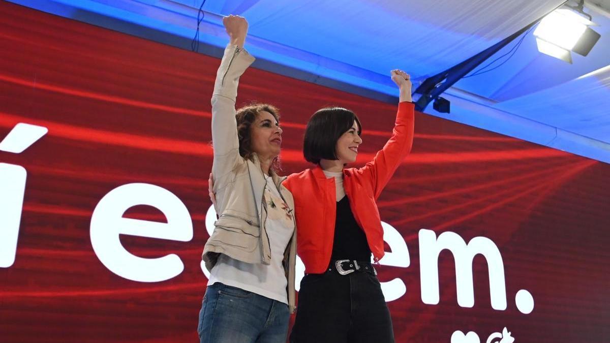 Montero junto a Morant, este sábado en el Congreso extraordinario de los socialistas valencianos en Benicássim