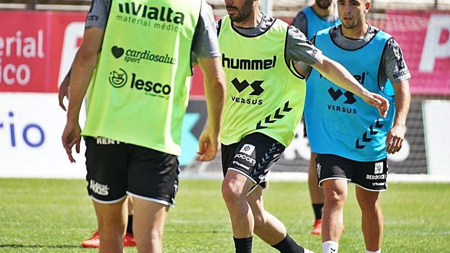 Víctor Curto, en el entrenamiento de ayer. | REAL MURCIA