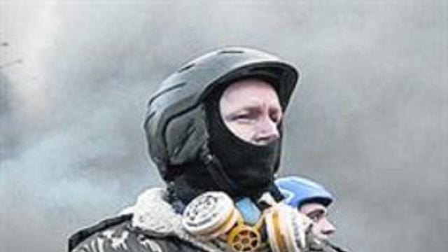 Un opositor, en Kiev.