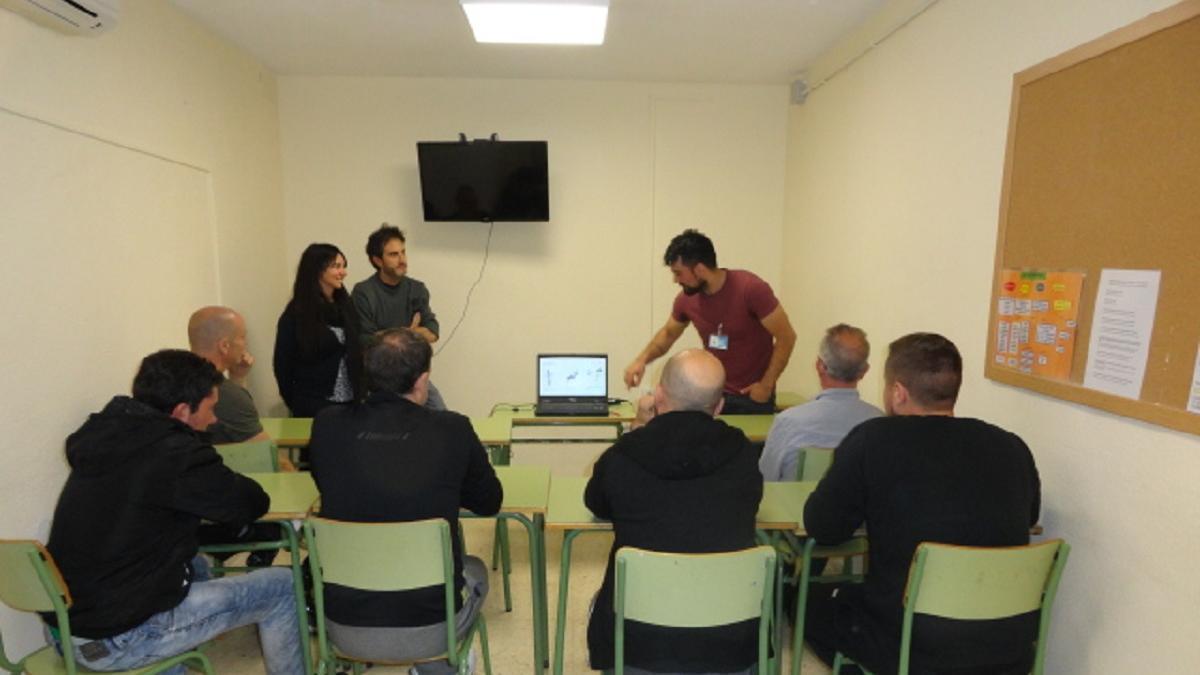 Una de las sesiones, en el centro penitenciario.