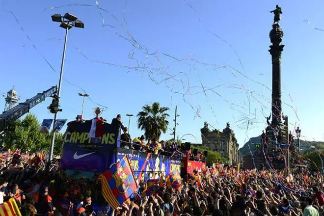 Fiesta culé en la calle