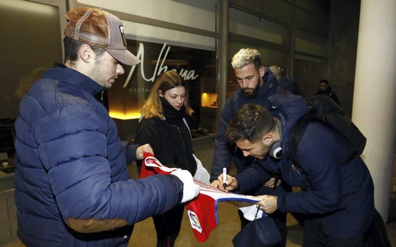 Llegada del Sporting a Zaragoza