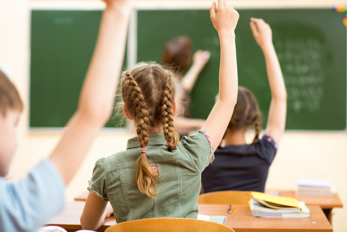 Niños y niñas en clase. Niños y niñas en clase.