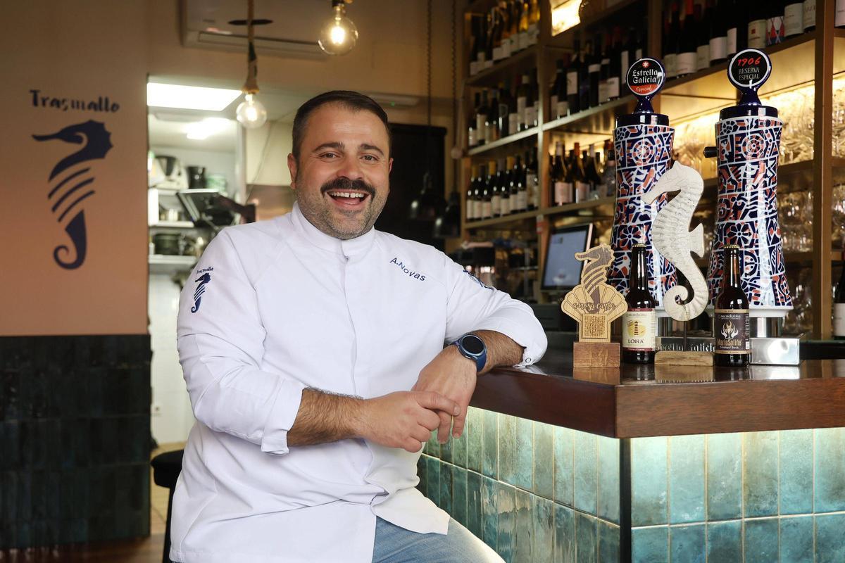 Antonio Novas esta semana en su restaurante Trasmallo en Pontevedra.