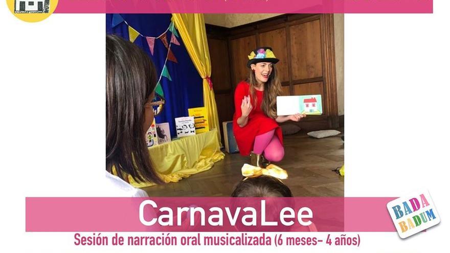 Sesión de narración oral musicalizada CarnavaLee con Cristina de Badabadum