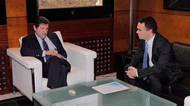 Por la izquierda, Javier Fernández e Iván Fernández, ayer, en Oviedo.