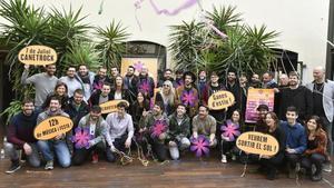 Presentacion de Canet Rock 2018 con las bandas participantes y los miembros de la organizacion en la Antiga Fabrica Damm