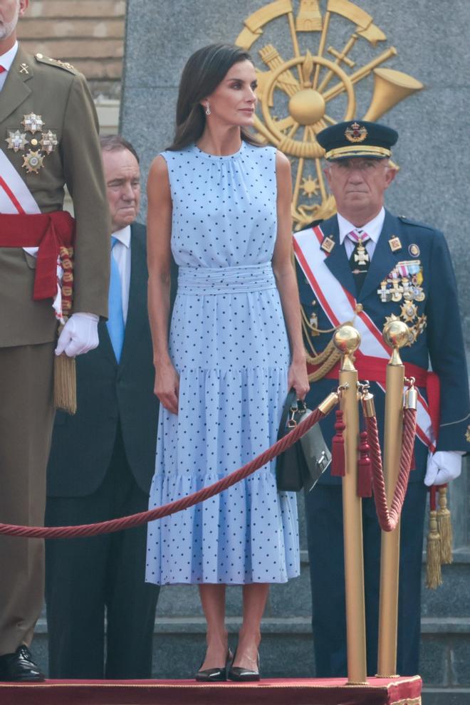 La reina Letizia en la jura de bandera de la princesa Leonor