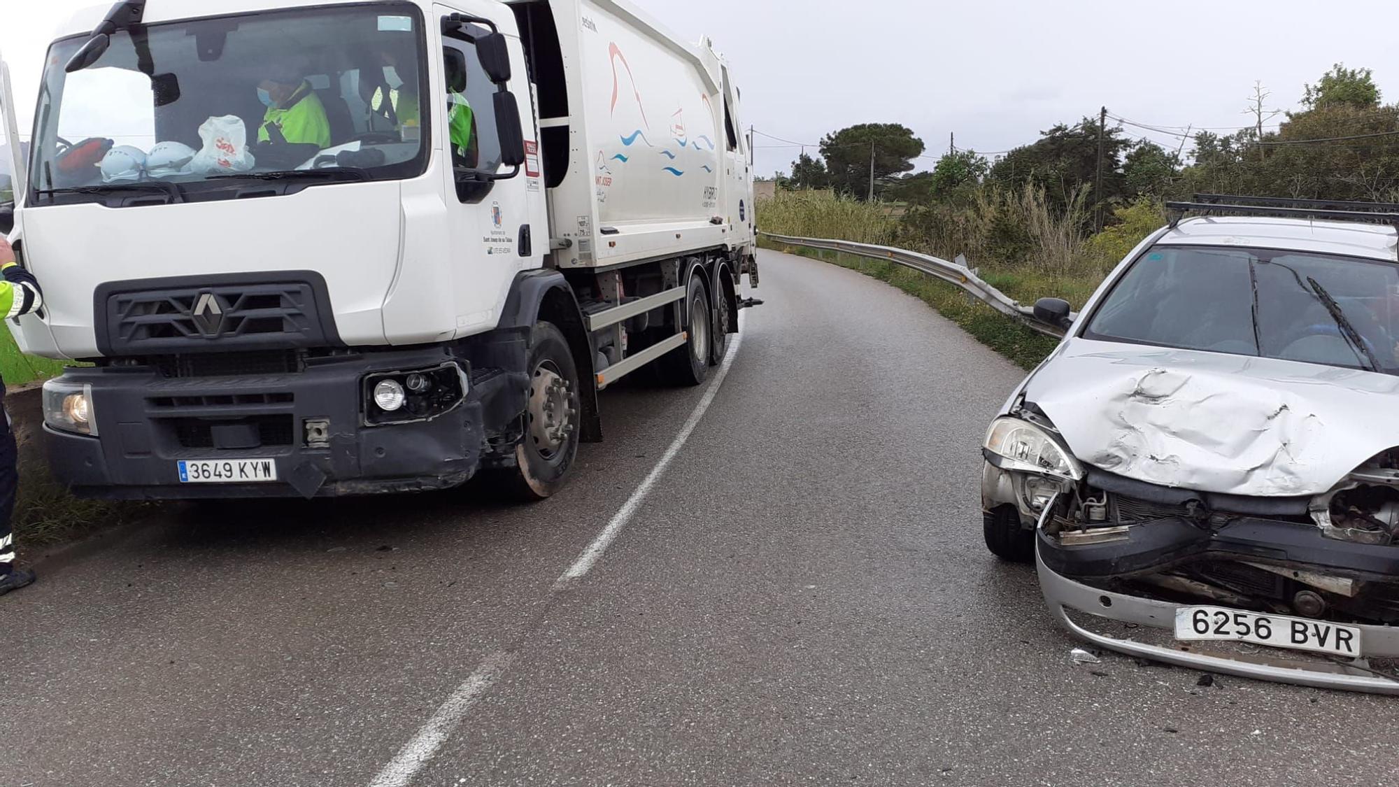 Día de accidentes en Ibiza a causa de la lluvia