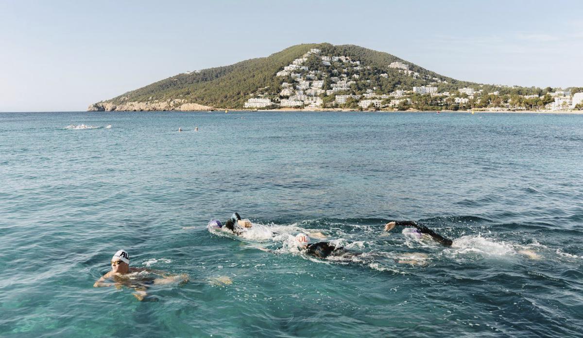 La bahía de Santa Eulària acoge por segundo año las pruebas de la Copa del Mundo de aguas abiertas de natación.