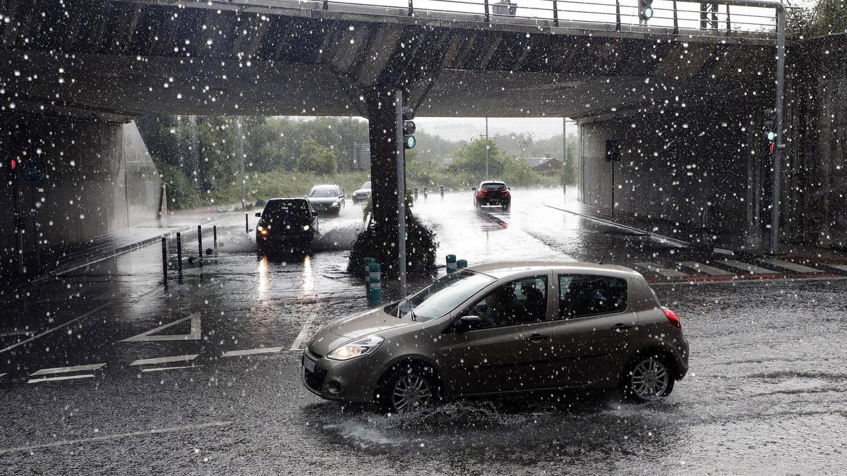 Granizada en Santiago de Compostela.