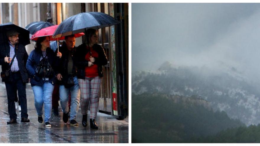 Tromba en València y nieve en Penyagolosa