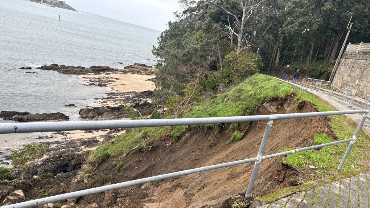 Derrumbe en Monte Lourido tras los temporales
