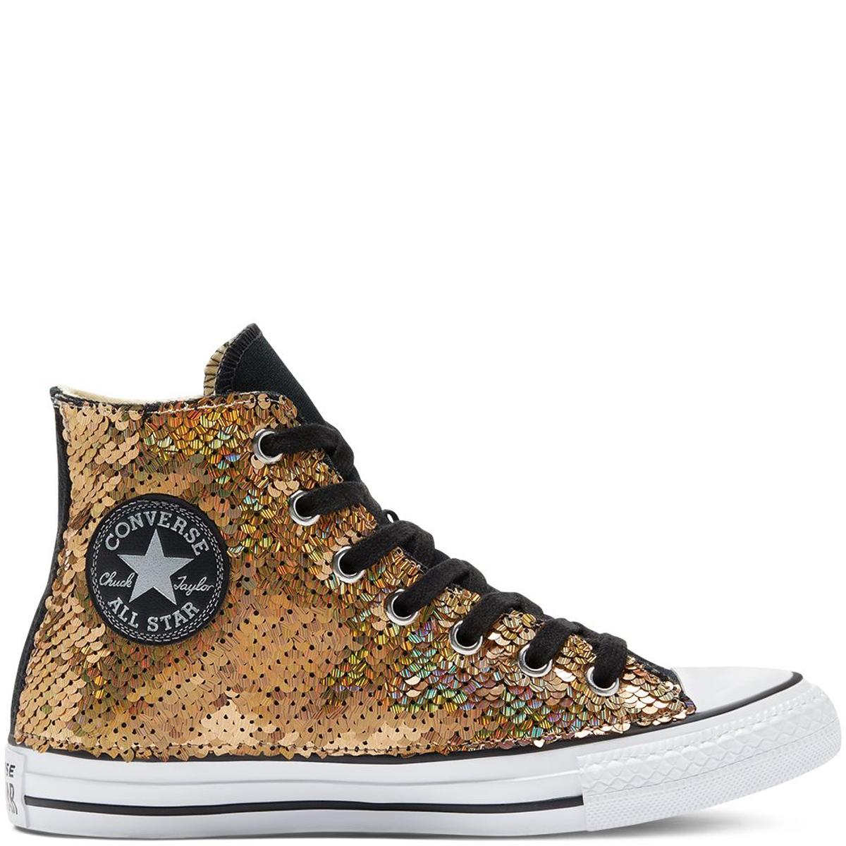 Gold &amp; Silver Sequins Chuck Taylor All Star High Top