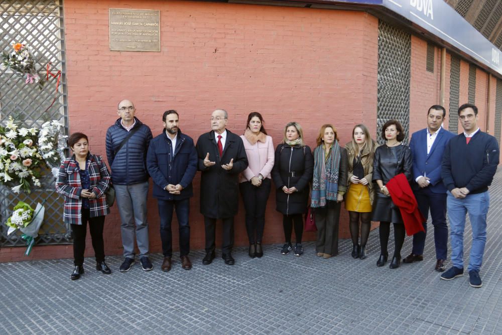 Homenaje a García Caparrós, asesinado en Málaga en 1977