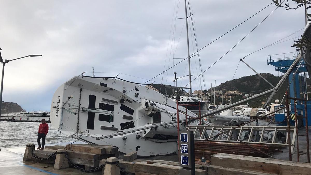 Bella provoca grandes destrozos en el Port d'Andratx