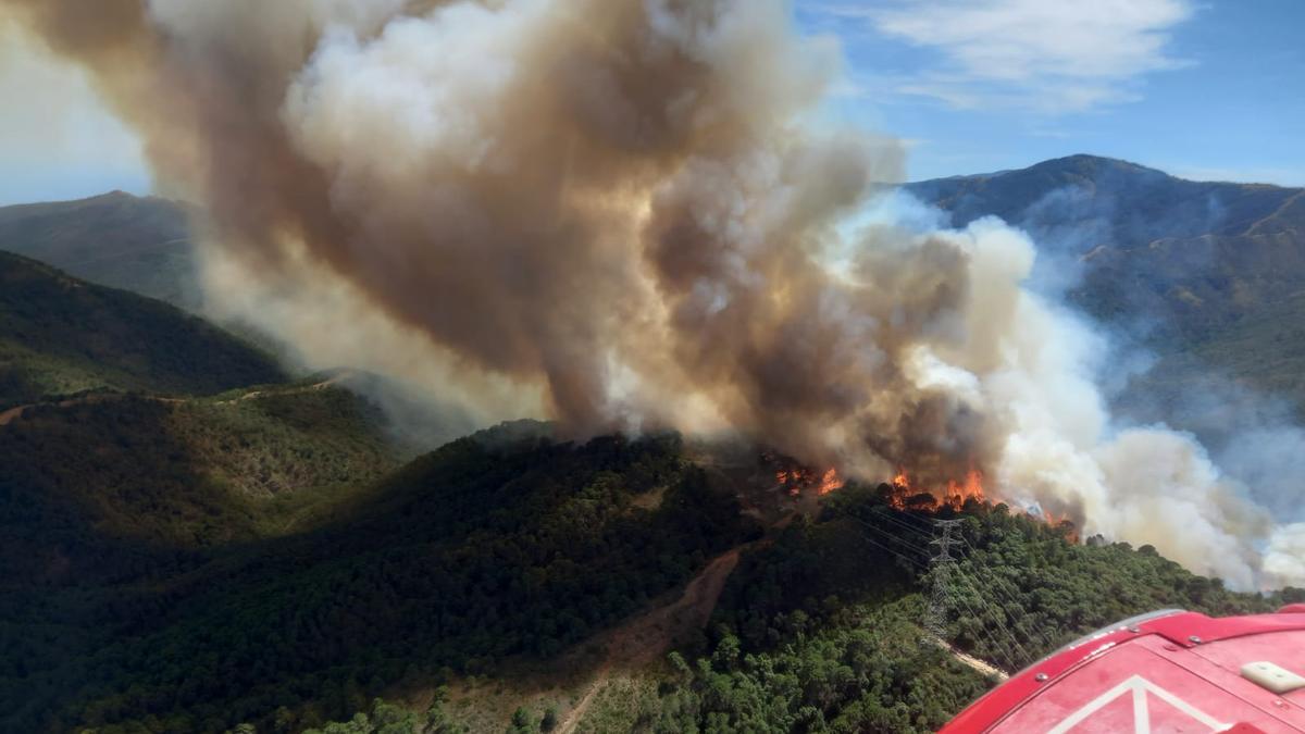 Incendio en Sierra Bermeja iniciado en Pujerra.