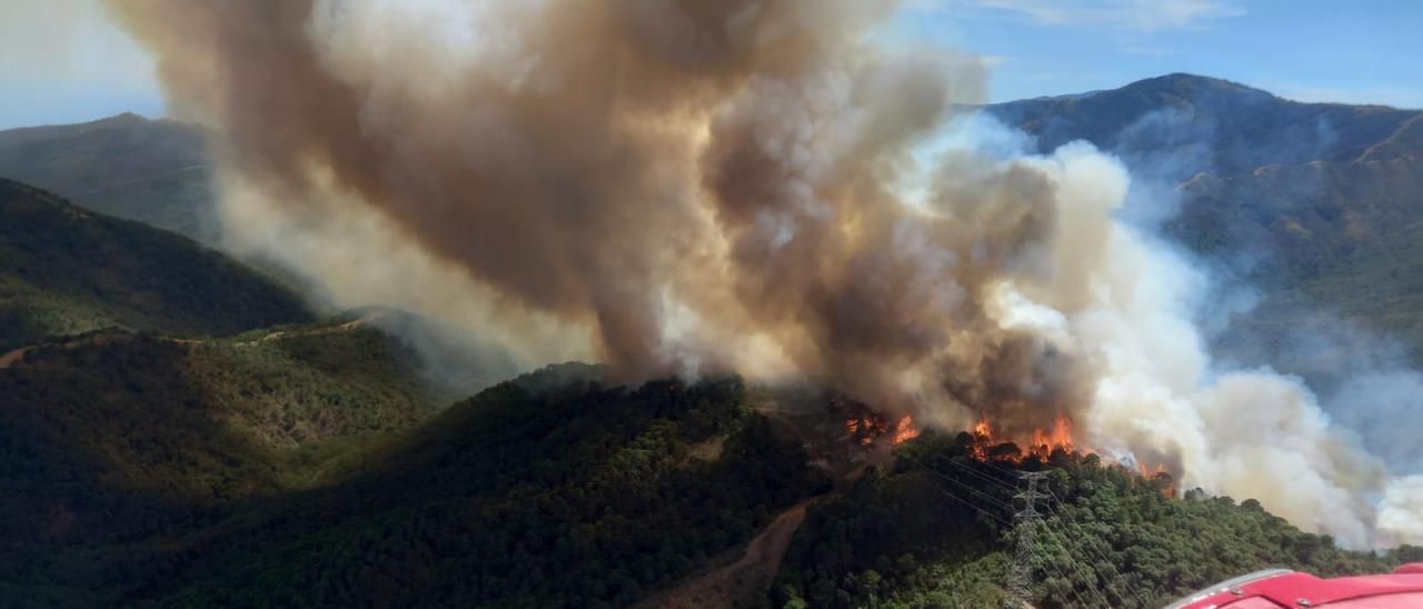 Incendio en Sierra Bermeja iniciado en Pujerra.