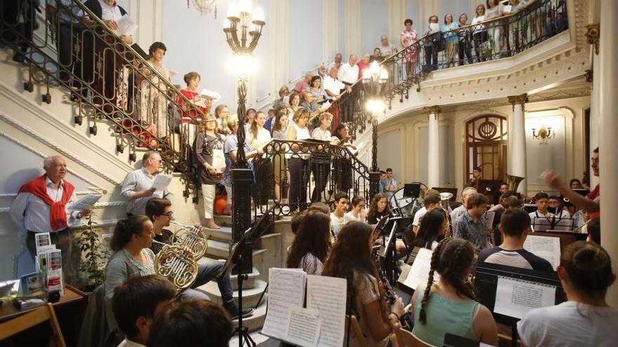 Ensayo del concierto, en el Conservatorio de Avilés