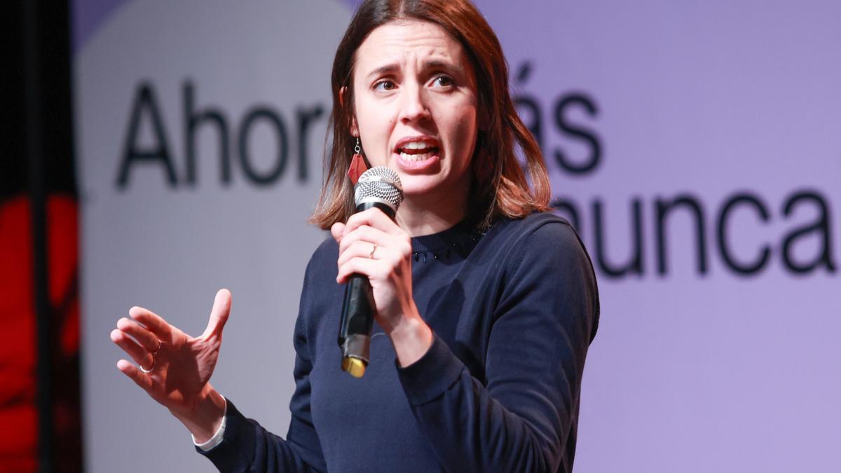 La ex ministra de Igualdad, Irene Montero.