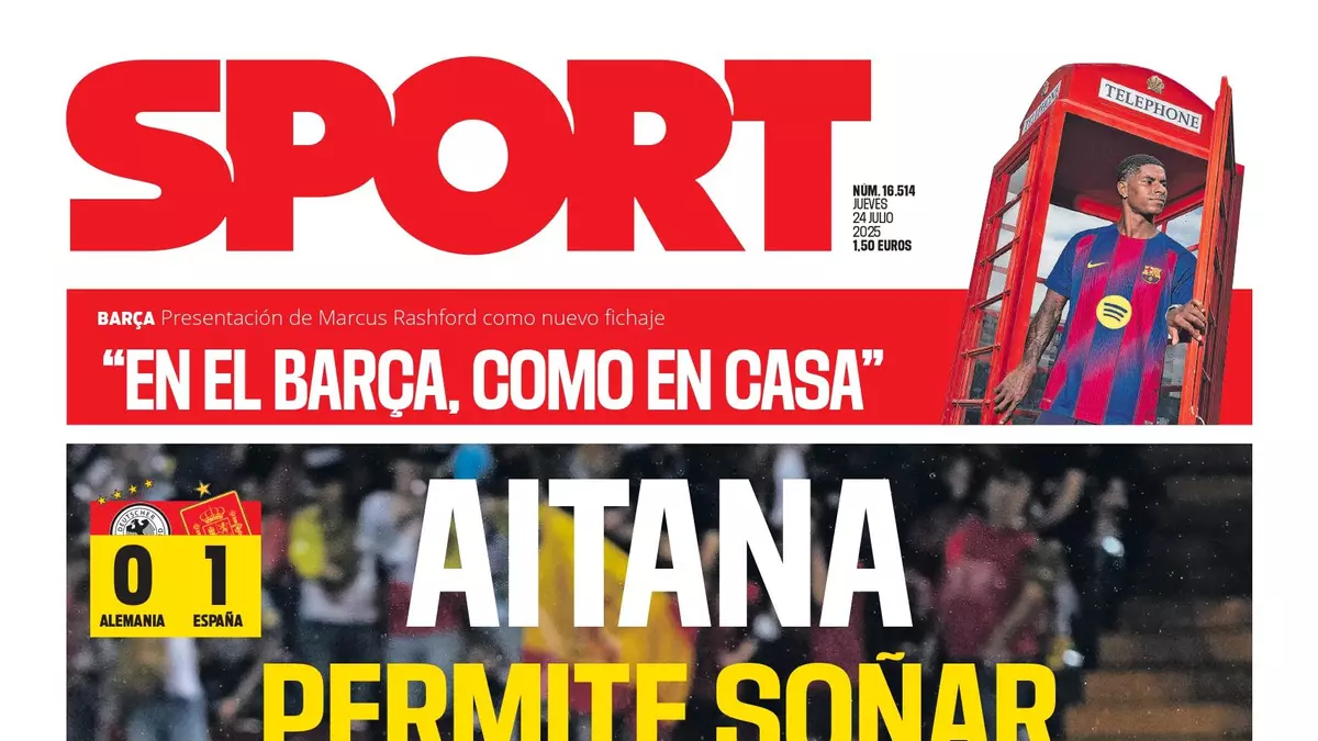 La portada de SPORT de hoy jueves, 24 de julio de 2025