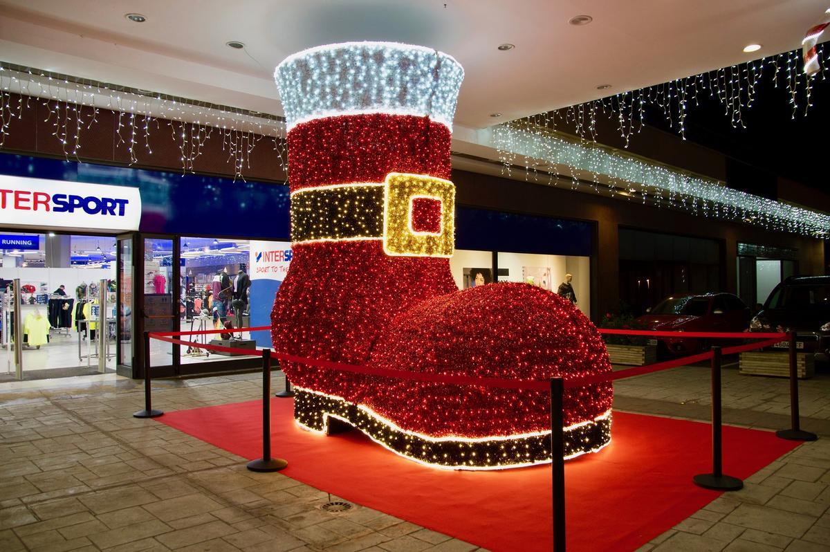 La bota gigante de Papá Noel en El Trompo