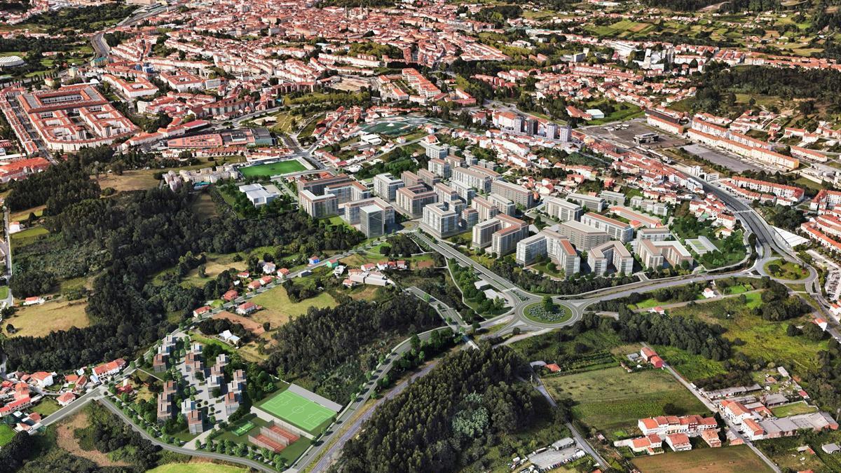 Recreación en 3D del Ensanche Norte de Santiago