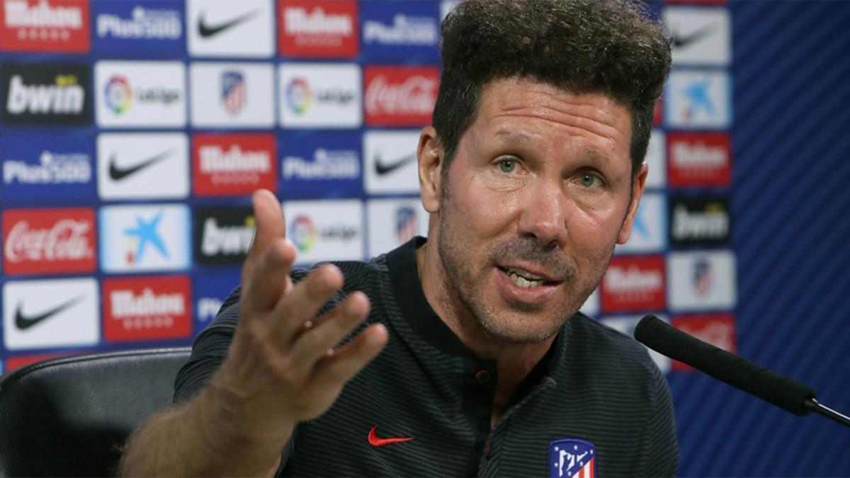 Diego Simeone, en la rueda de prensa de este viernes