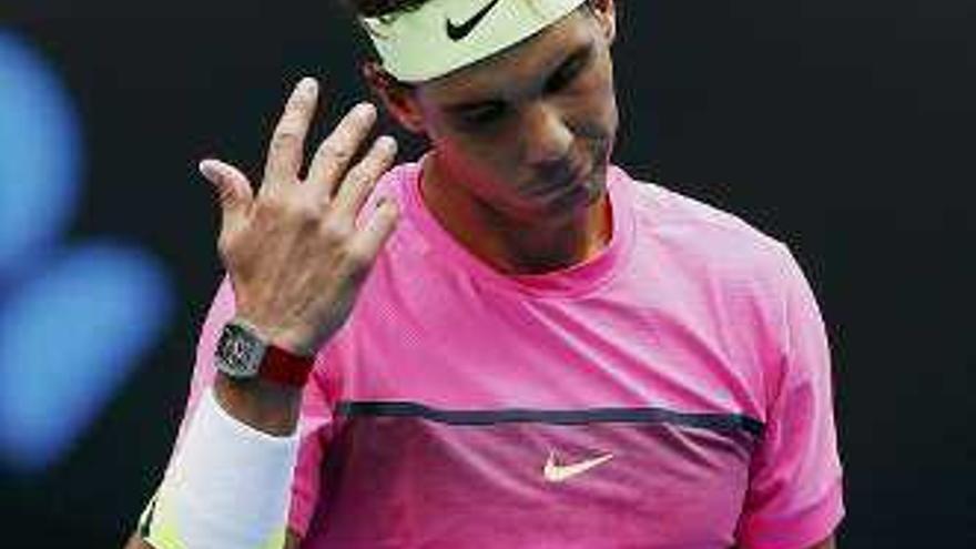 Nadal, contrariado. // Efe