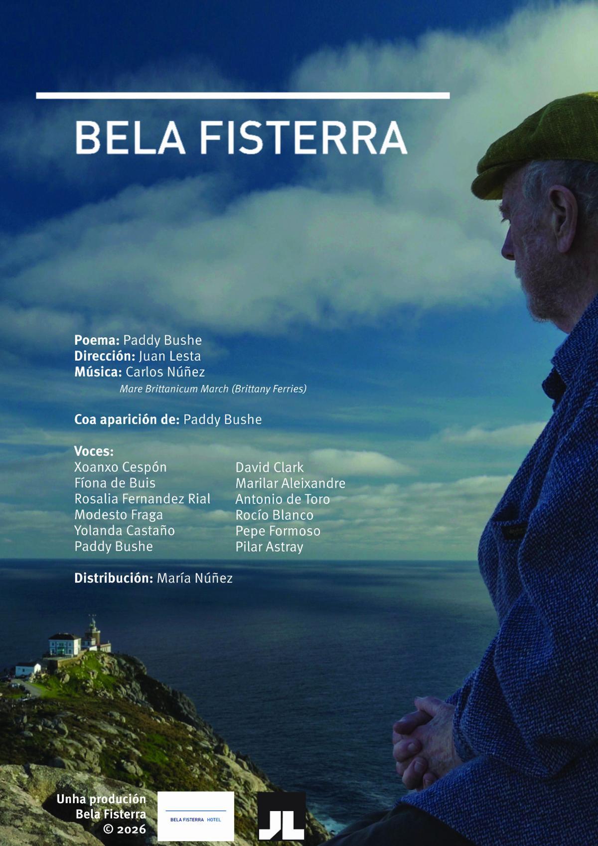 Cartel promocional do videopoema 'Bela Fisterra'.