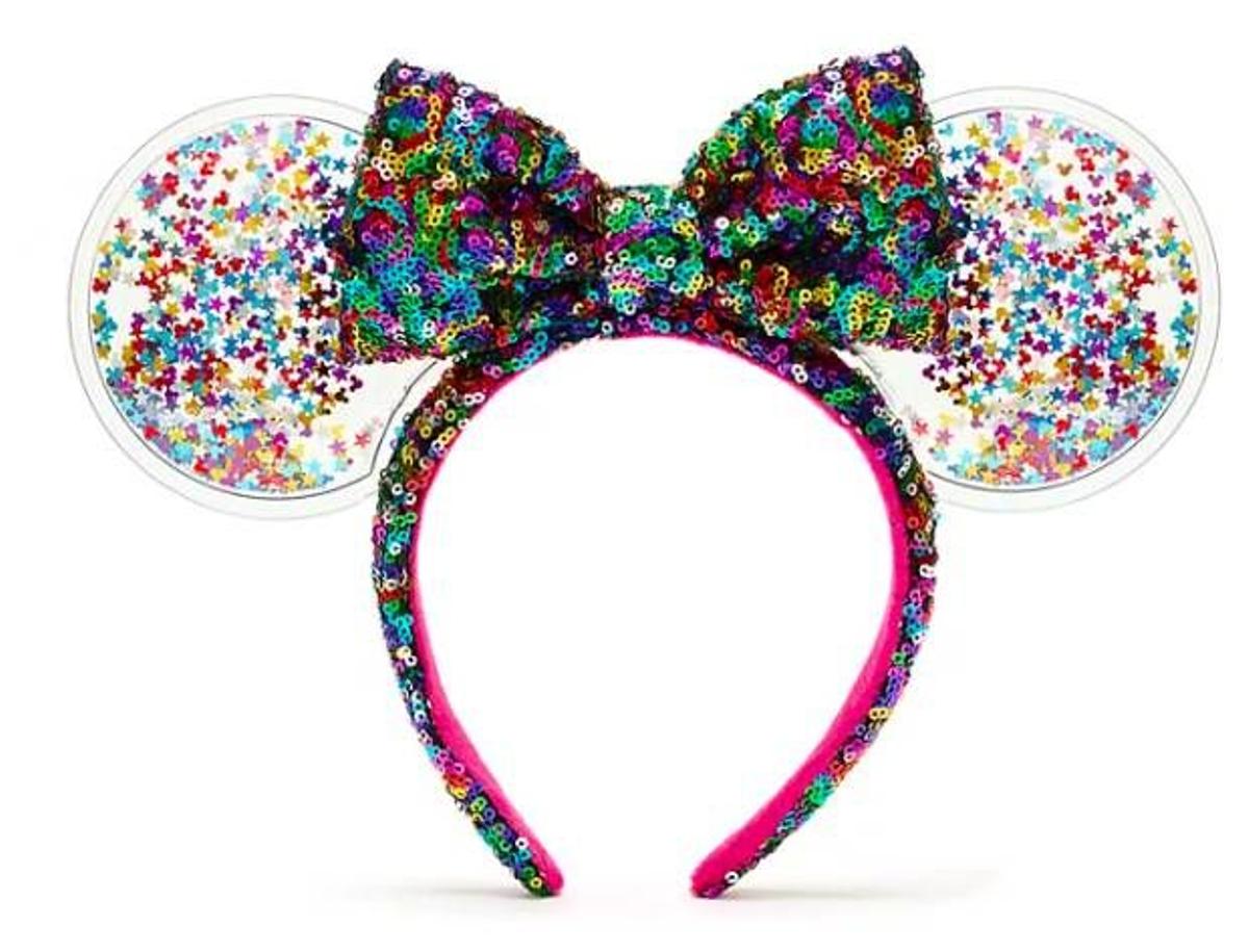 Diadema de Minnie Mouse con lentejuelas y estrellas de colores