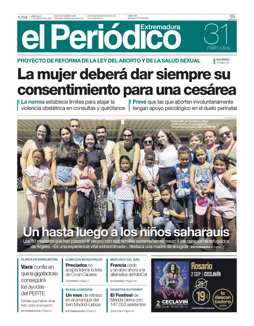 Consulta la portada correspondiente al día 31 de agosto del 2022
