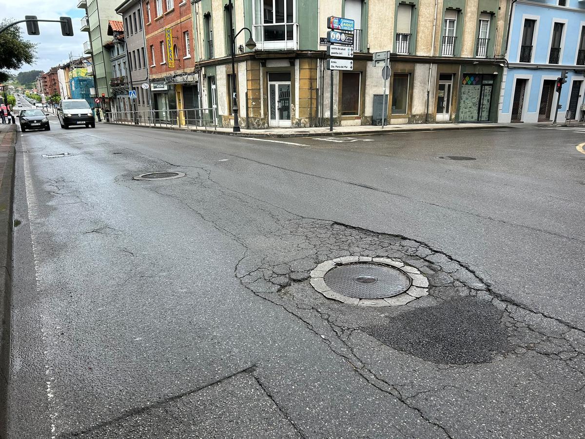 Baches en la avenida Eysines